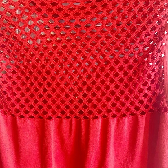 VENUS Red Sleeveless Crochet Mesh High-Neck Tank Top – Size 1X - Picture 5 of 8